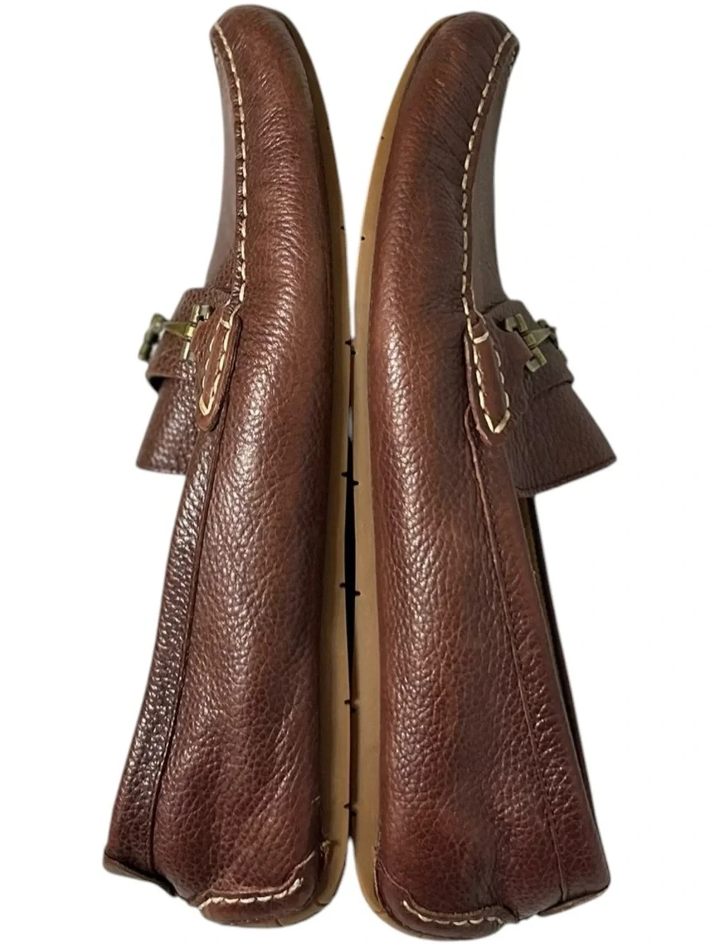 Cole Haan Somerset Link Bit Loafers Men’s 11.5M Brown Pebbled Leather Mocs
